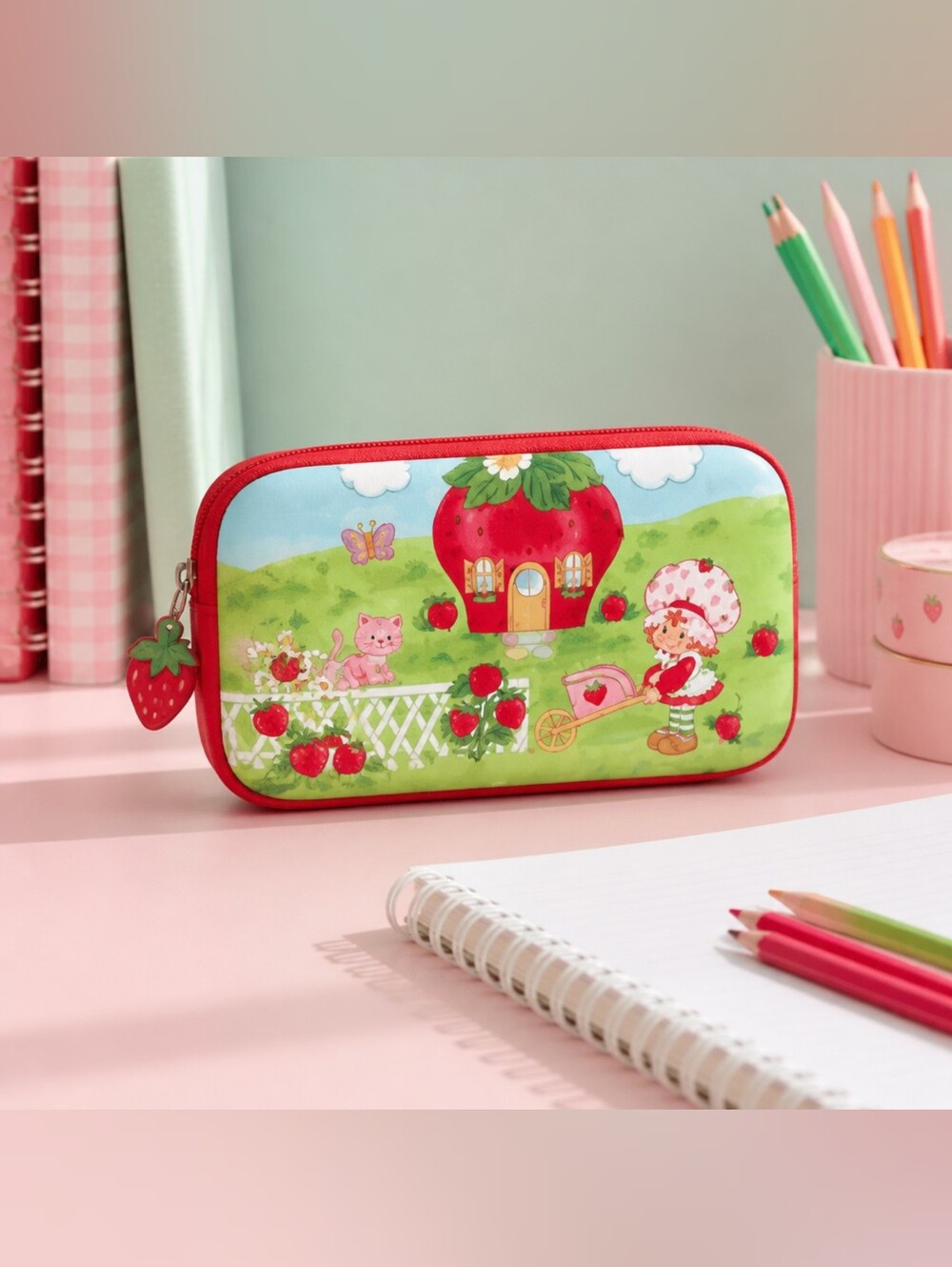 Strawberry Shortcake Pencil Case & Writing Set NWT